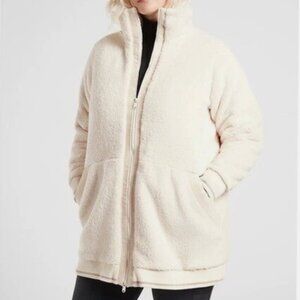 Athleta Tugga Coat size Large Sherpa Coat Natural Size Large